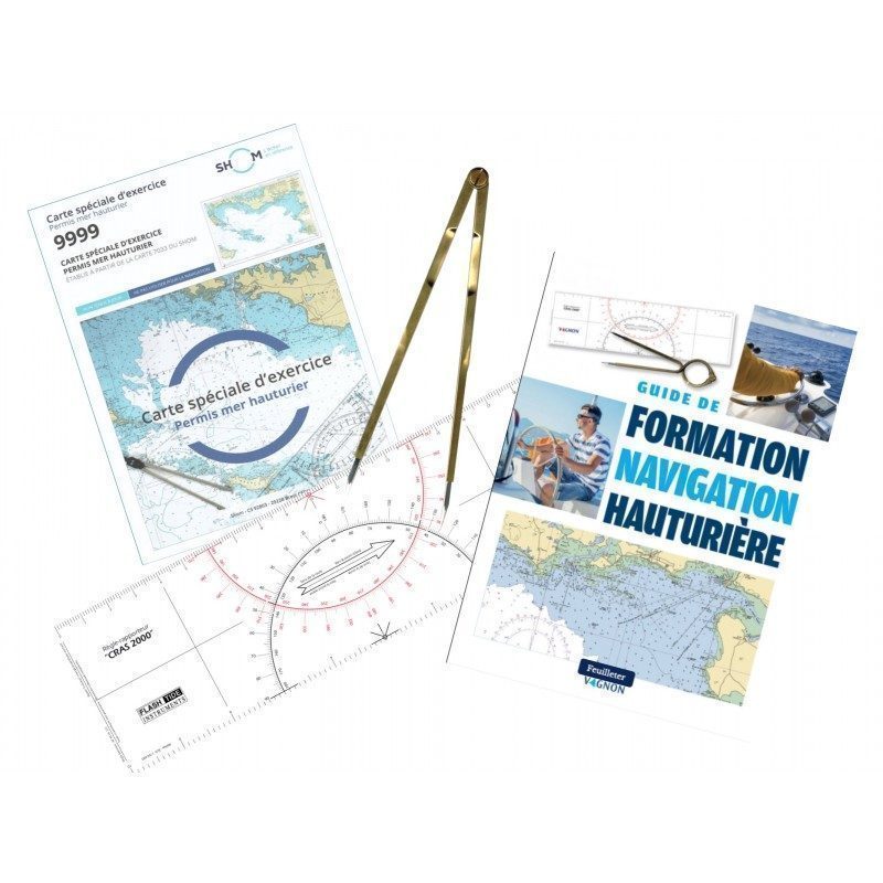 Pack Complete Offshore Permit (manual + chart + ruler + compass) | Picksea